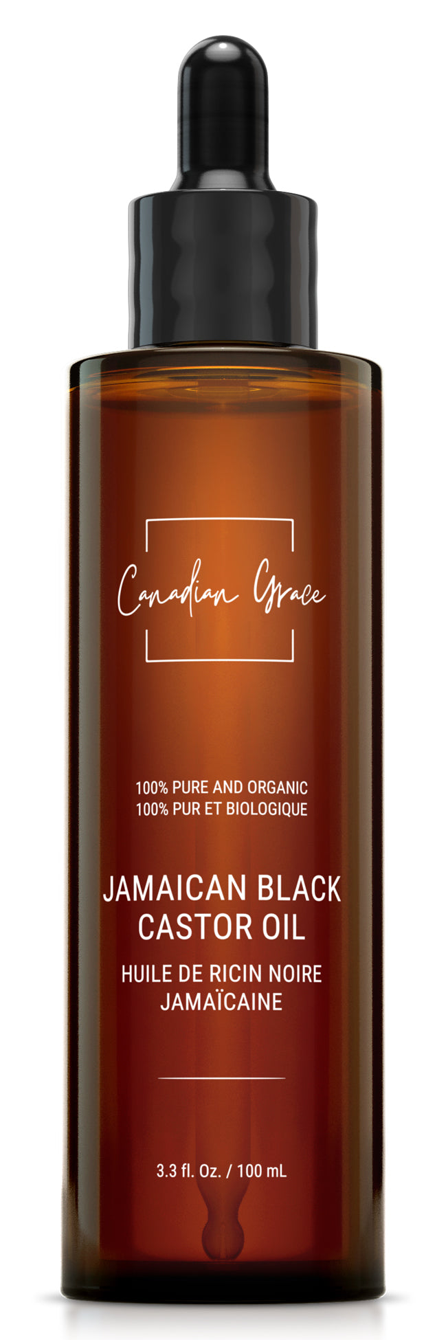 Huile de ricin noire jamaïcaine 100 % biologique Canadian Grace – Pure, pressée à froid et authentique pour la croissance des cheveux et la nutrition de la peau