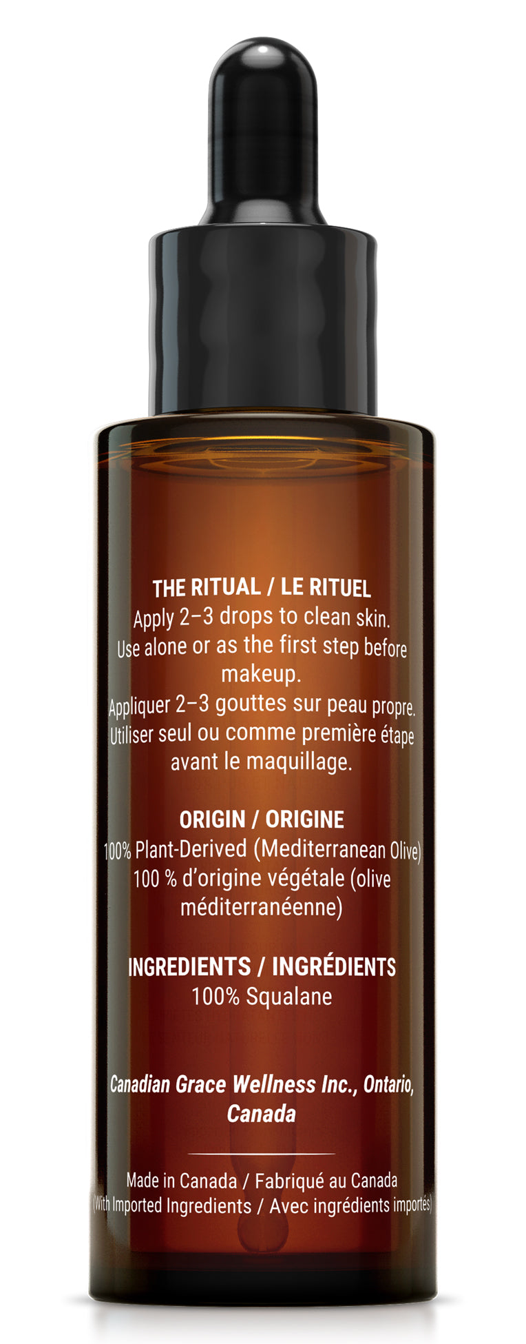 Canadian Grace Premium Mediterranean Squalane Oil | Pre-Makeup Ritual Oil for Smooth, Hydrated Skin